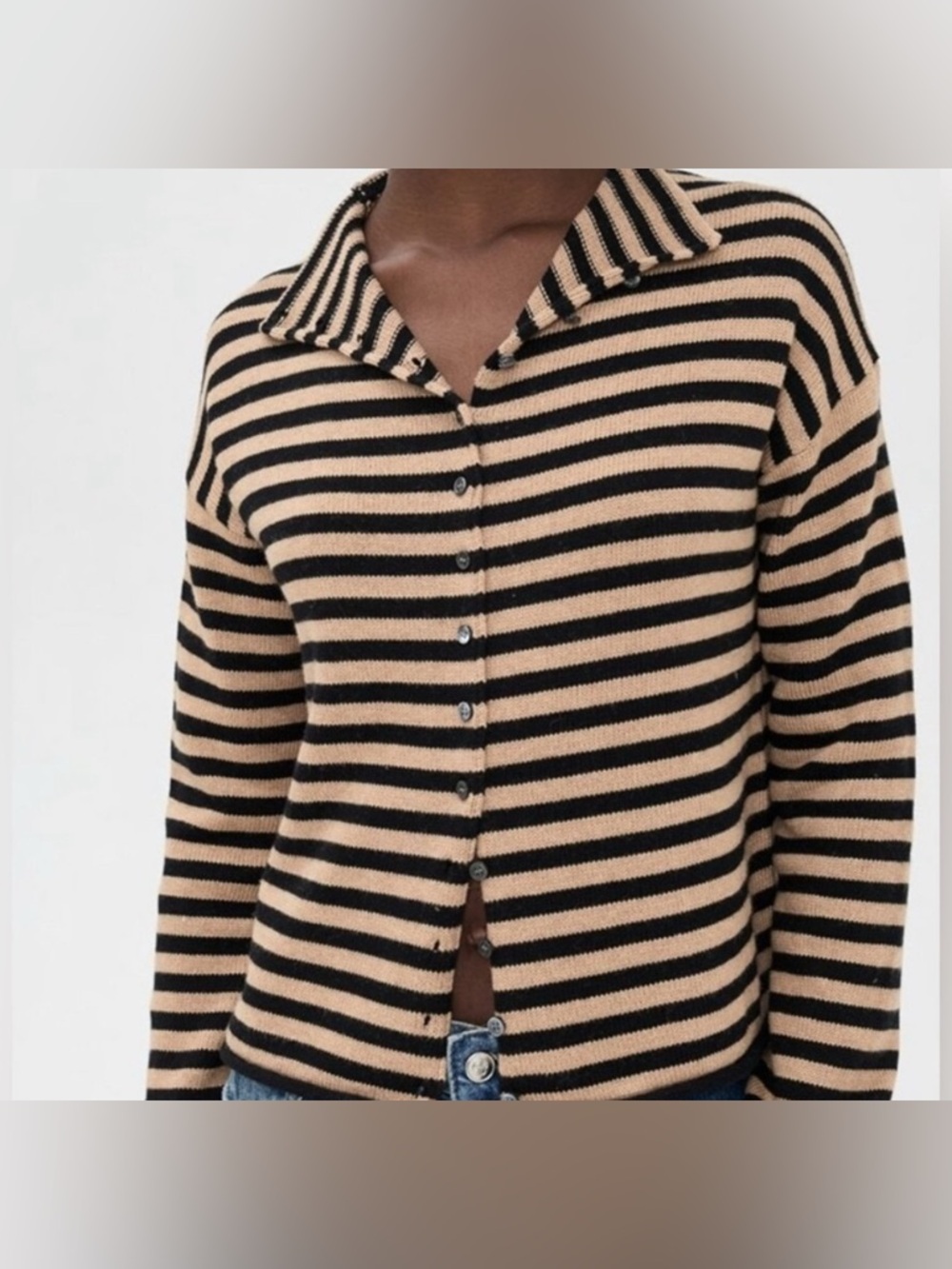 ALEX MILL Taylor stripe turtle neck cardigan sold out